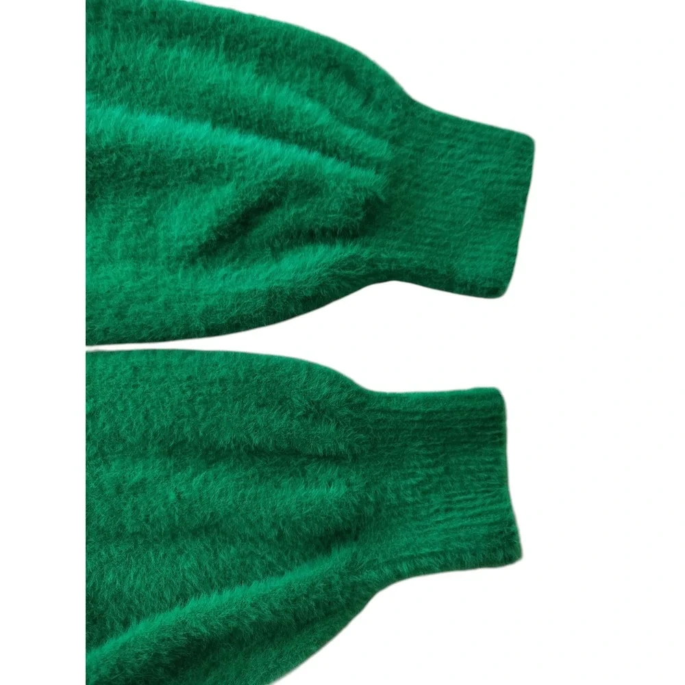 Aerie Women's Green Soft & Fuzzy Flurry Crew Neck‎ Sweater Size S